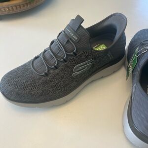 Skechers Gray Sneakers with Breathable Mesh and Cushioned Soles